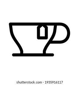icono de taza de té o logotipo símbolo de signo aislado ilustración vectorial - iconos vectoriales de estilo negro de alta calidad
