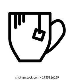 tea cup icon or logo isolated sign symbol vector illustration - high quality black style vector icons
