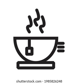 tea cup icon or logo vector illustration sign symbol isolated - vector icon with high quality black outline