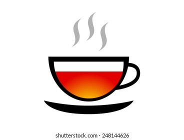 Tea cup icon on white background