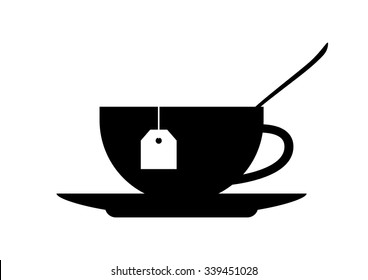 Tea cup icon on white background