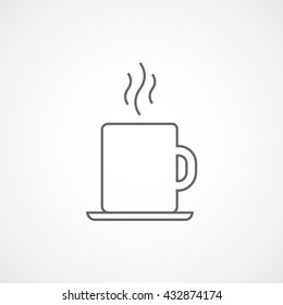 Tea Cup Icon On White Background