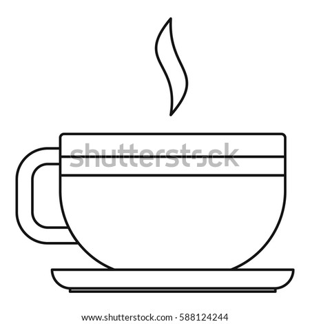 Tea cup icon. Outline illustration of tea cup vector icon for web