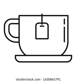Tea cup icon. Outline tea cup vector icon for web design isolated on white background