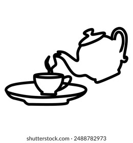 Tea cup icon set, vector icon