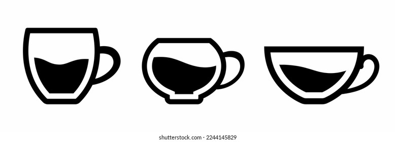 Plantilla de icono de taza de té. Ilustración vectorial de material.