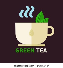 Tea cup icon and text design. Vector illustration.