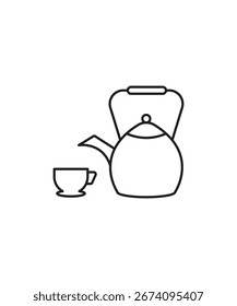 Icono de la taza de té, el mejor ícono de la línea del Vector.