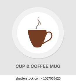 Tea Cup Icon - Vector Coffee Mug Illustration