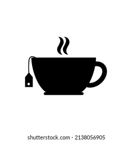 tea cup icon vector. a cup of hot tea with a puff of smoke