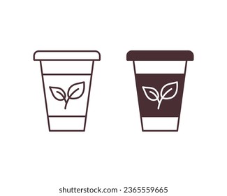 Ilustración vectorial de icono de taza de té. Taza extraída sobre un fondo aislado. Concepto de signo de bebida.