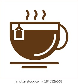 tea cup icon vector isolated on white background. perfect for any purposes