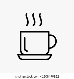 tea cup icon vector line style