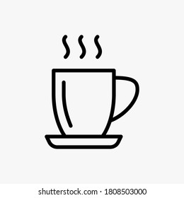 tea cup icon vector line style