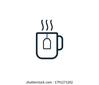 Tea Cup Icon Vector Logo Template Illustration Design