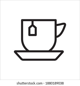 Tea Cup Icon Vector Logo Template Illustration