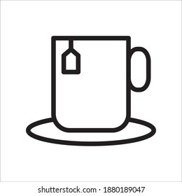 Tea Cup Icon Vector Logo Template Illustration