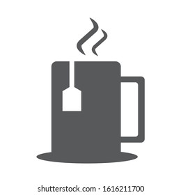 Tea cup icon vector on white background