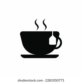 Tea cup icon vector on a white background