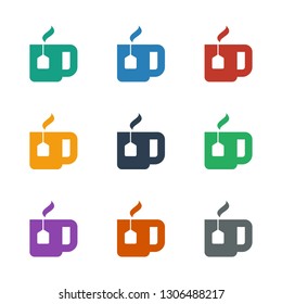 tea cup icon white background. Editable filled tea cup icon from fastfood. Trendy tea cup icon for web and mobile.