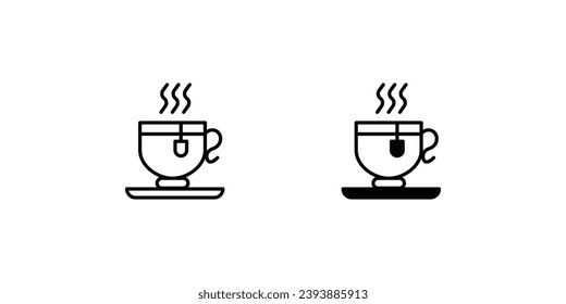 tea cup icon with white background vector stock illustration