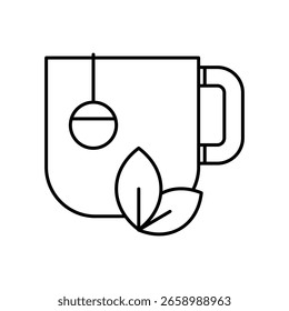 Tea Cup icon with white background vector stock illustration