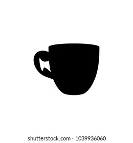 tea cup icon.black design color
