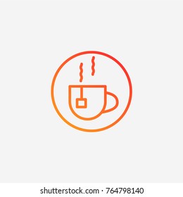 Tea cup icon.gradient illustration isolated vector sign symbol