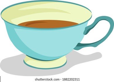 Tea cup, illustration, vector on white background