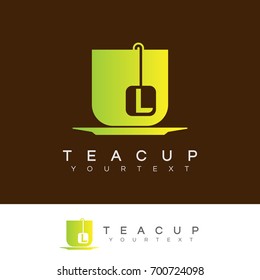 tea cup initial Letter L Logo design
