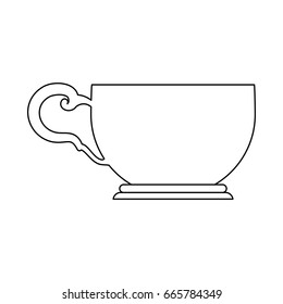 Tea Cup Outline Vector Illustration Isolated Stock Vector (Royalty Free ...