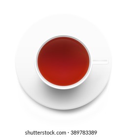 Tea cup isolated on white background. Vector illustration