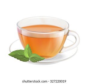 Tea cup isolated over white background. Vector illustration.