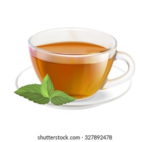 Tea cup isolated over white background. Vector illustration.