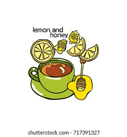 Tea cup. Isolated vector objects on white background.