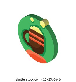 Tea cup isometric left top view 3D icon
