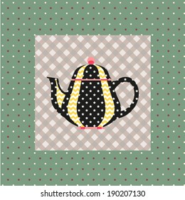 Tea cup kettle pattern stock vector