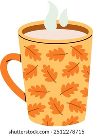 Taça de chá com folhas Ilustração Vetor