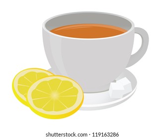 Tea cup and lemon