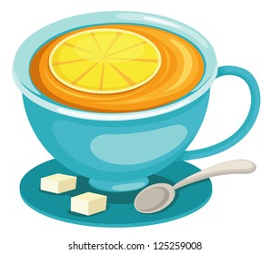 tea cup with lemon