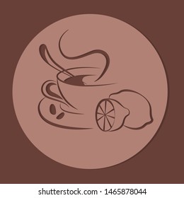 tea cup and lemon stencil art