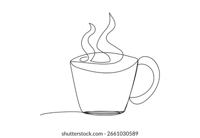 Teetasse Linie Kunst Vektorgrafik Umriss Teetasse einzeln auf weißem Hintergrund
