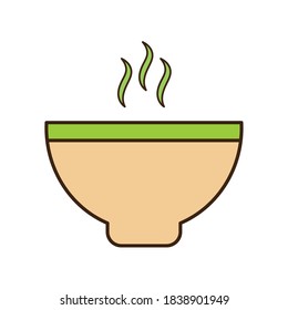 Línea de taza de té y diseño de icono de relleno, desayuno de bebida y bebida tema Vector ilustración