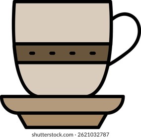 Tea Cup Line Filled Vector Icon Design