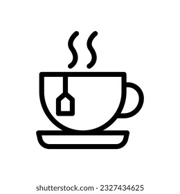 tea cup line icon illustration vector graphic. Simple element illustration vector graphic, suitable for app, websites, and presentations isolated on white background