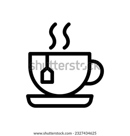 tea cup line icon illustration vector graphic. Simple element illustration vector graphic, suitable for app, websites, and presentations isolated on white background
