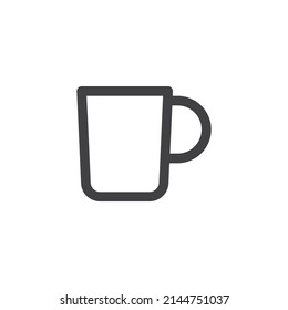 Tee-Becher-Symbol lineares Stilzeichen für mobiles Konzept und Webdesign. Coffee mug Umriss Vektorsymbol. Symbol, Logo-Abbildung. Vektorgrafik