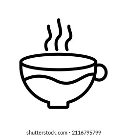 Tea cup line icon. suitable for tea product advertisement. simple design editable. Design template vector