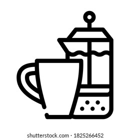 tea cup line icon vector. tea cup sign. isolated contour symbol black illustration