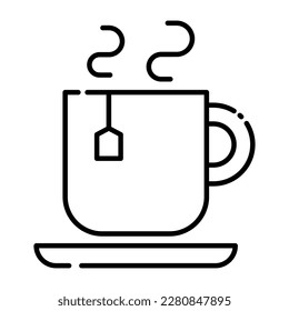 Tea cup line icon. vector illustration.